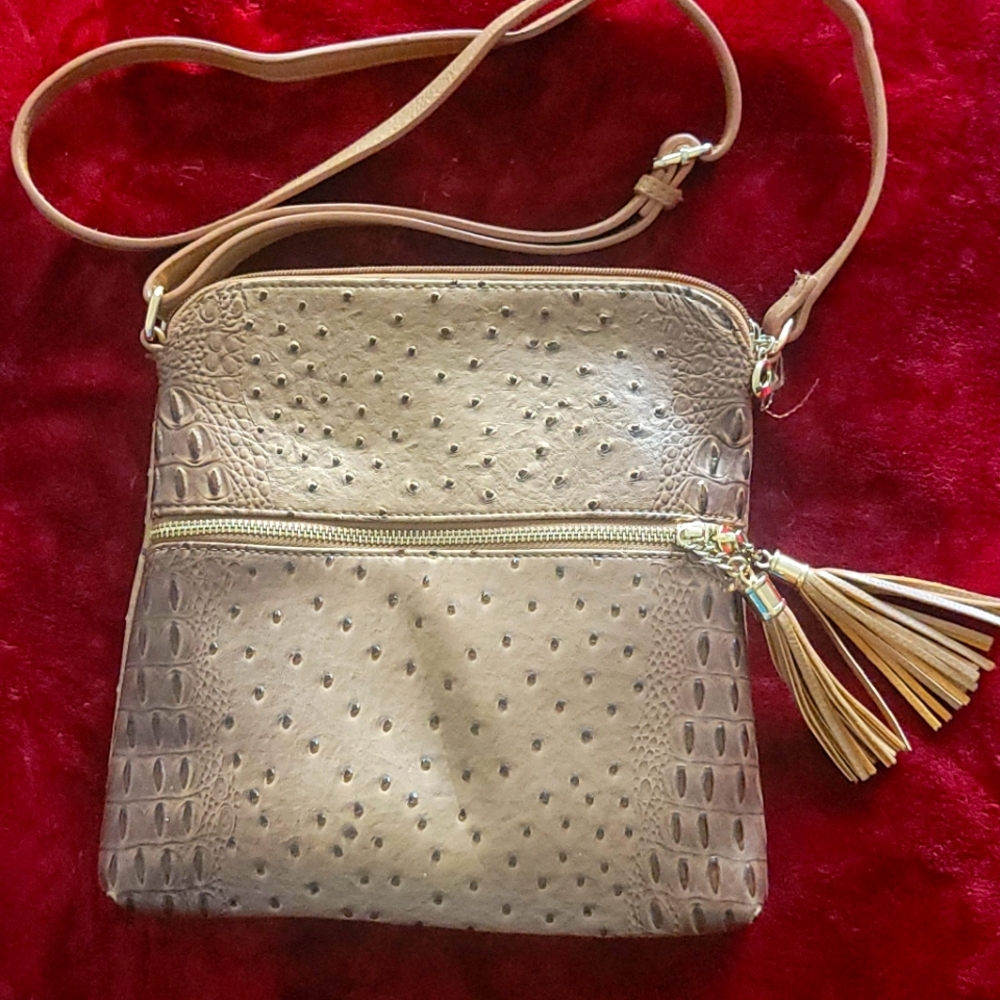 Faux Alligator Skin Crossbody Bag